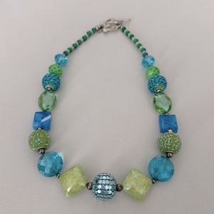 Blue and Green Beaded Necklace